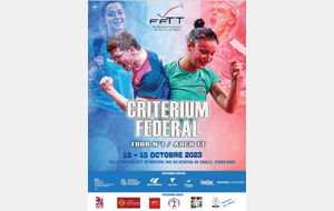 Critérium Fédéral N1 Tour 1 à Auch 13-15 octobre 2023