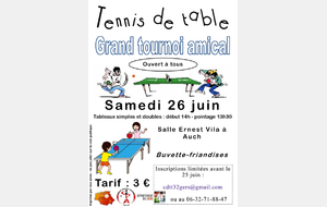 Tournoi Amical le samedi 26 juin à Vila