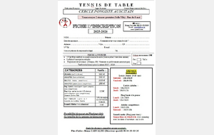 Fiche d'inscription + Horaires  2025-2026