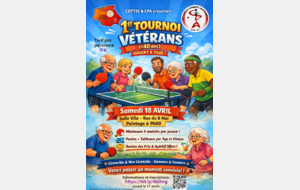 TOURNOI VÉTÉRANS AMICAL 📅 Samedi 18 avril Salle Vila – Complexe sportif Ernest Vila (Auch)