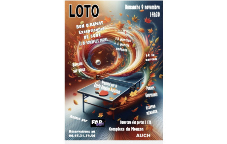 LOTO Cpa Dimanche 9 novembre 14h30 au Mouzon